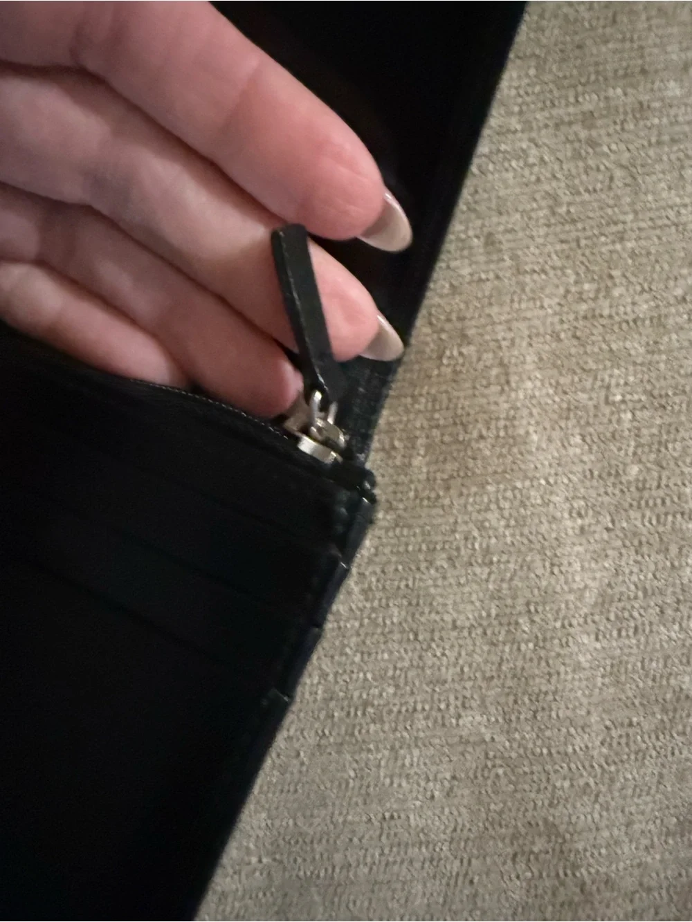 Burberry Black Leather Card & Key Holder with Metal Logo Plaque
